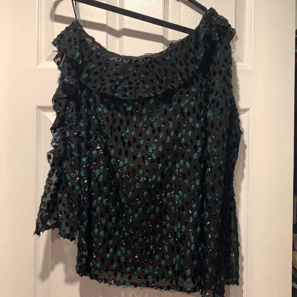 The Kooples off the right shoulder blouse.